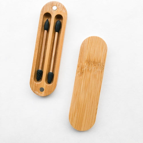 Reusable Plastic Free Bamboo Silicon Q-Tips with Bamboo Case | Zero