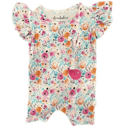 I'll Grow on You -  Bamboo Baby Romper Ruffle Sleeves with