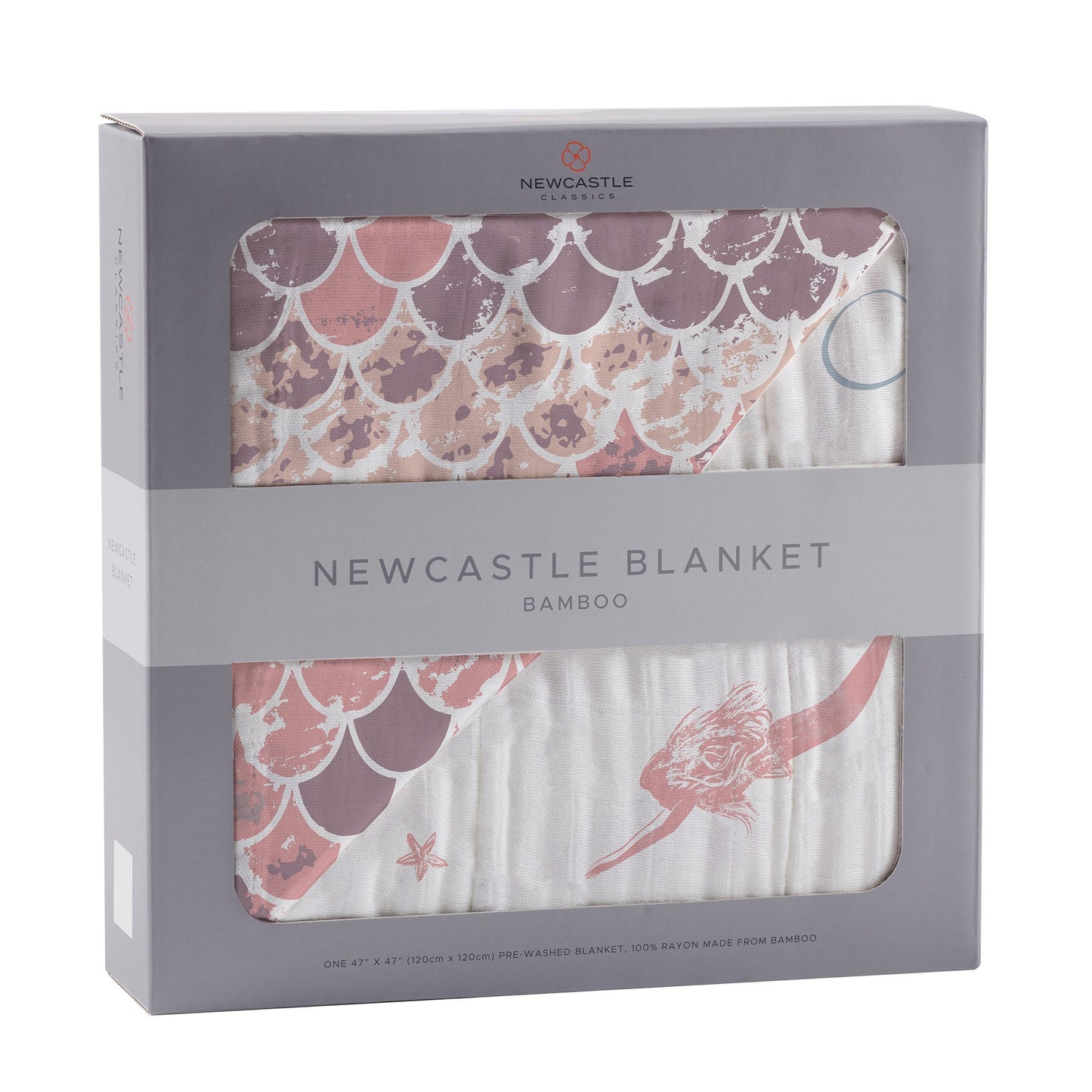 Mermaids and Scales Bamboo Muslin Newcastle Blanket